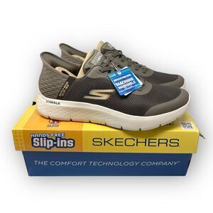 Skechers Go Walk Slip-Ins Hands Free Brown Mesh Sneakers Casual Mens Size 13 New